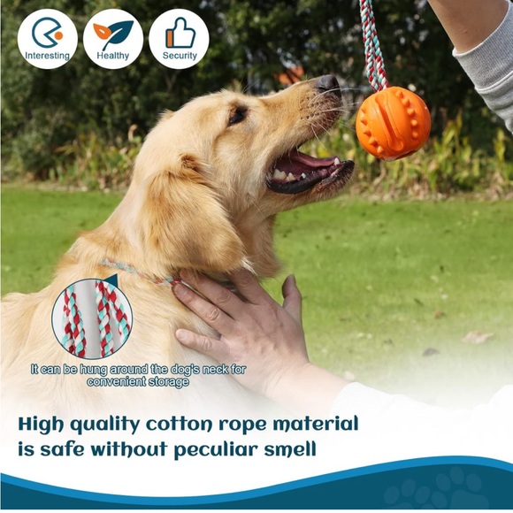Ball🎾on Rope Dog🐕Toy For Fetch & Chew Reward & Exercise & Tug of War - Picture 6 of 10